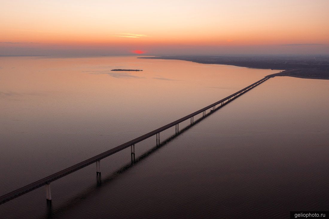 Президентский мост в Ульяновске через Волгу фото