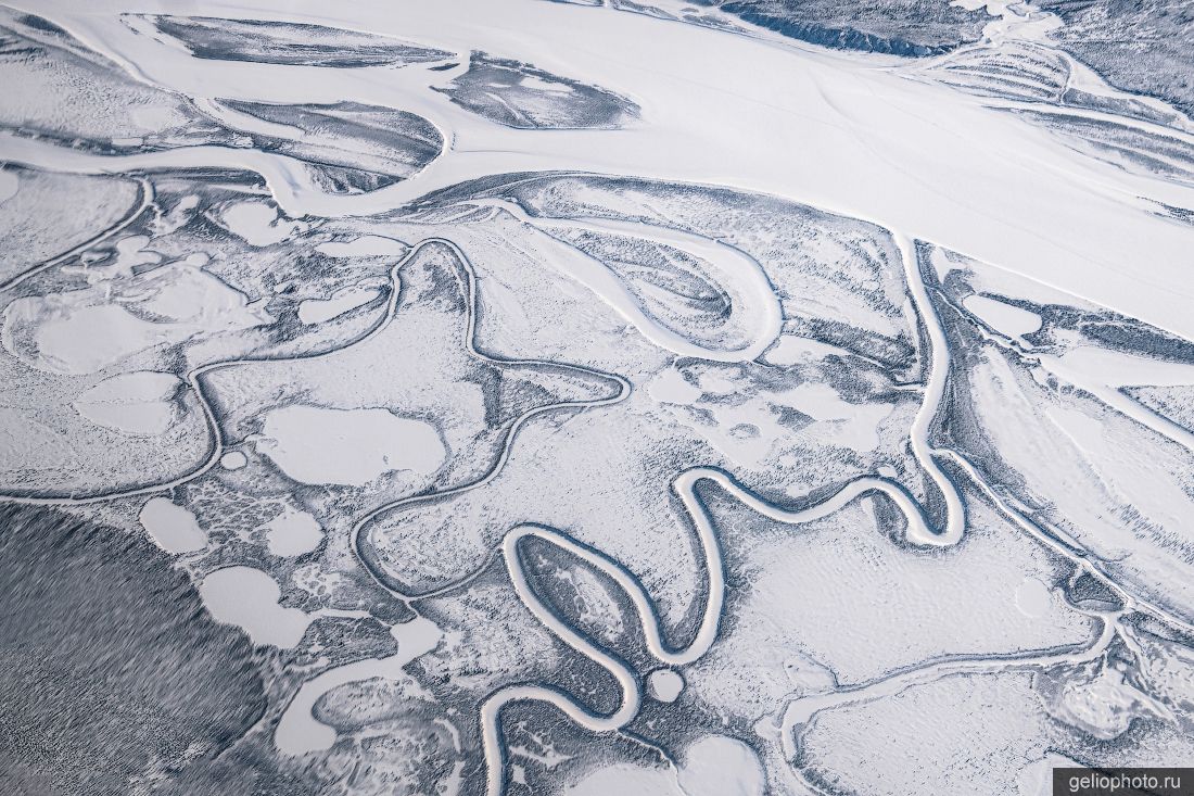 Река Хатанга с высоты фото