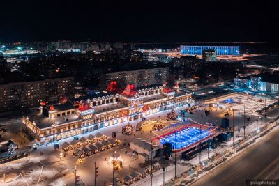 Нижегородская ярмарка зимой с высоты фото