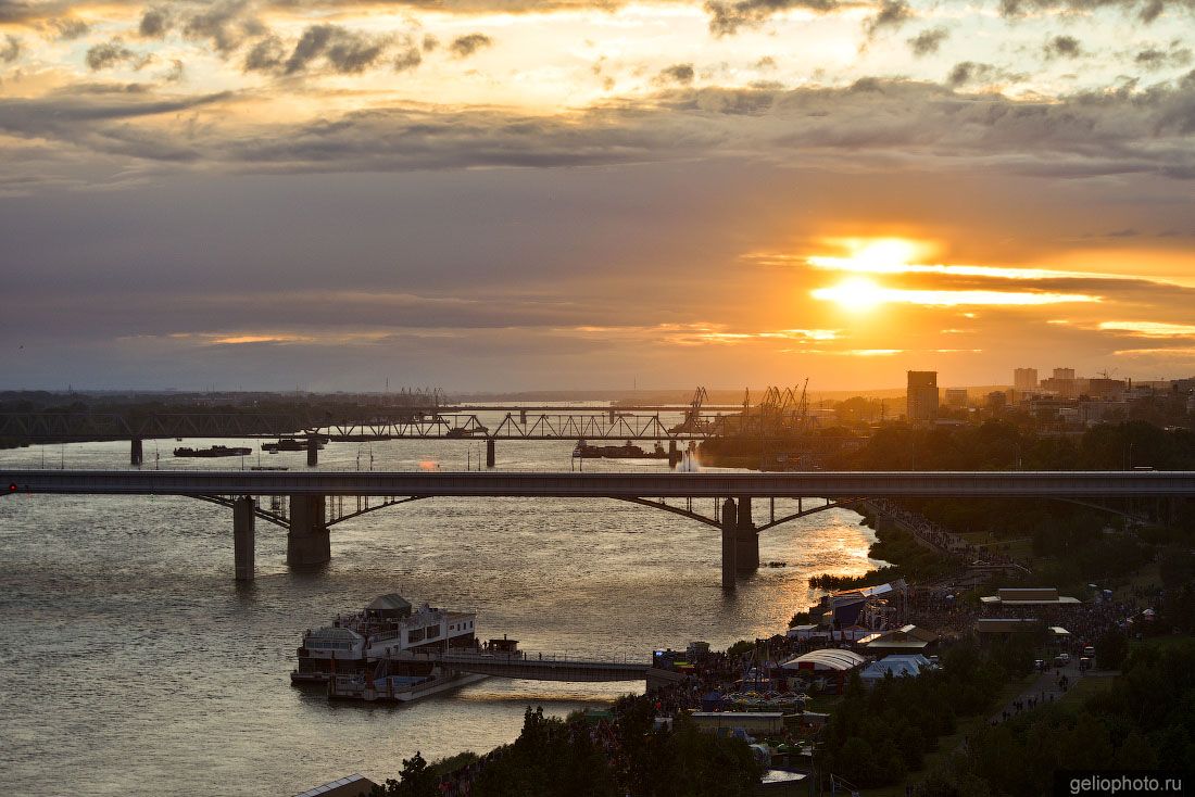 Мосты через Обь в Новосибирске с высоты фото