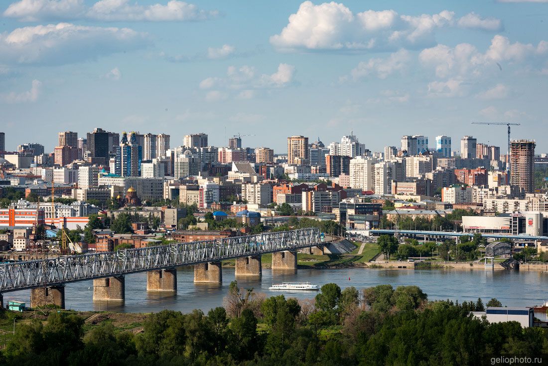ЖД мост через Обь в Новосибирске фото