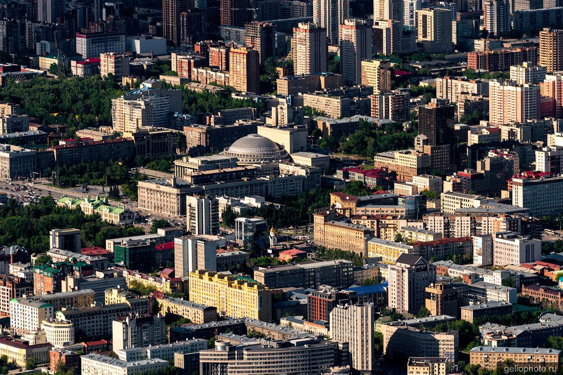 Центр Новосибирска летом с высоты фото