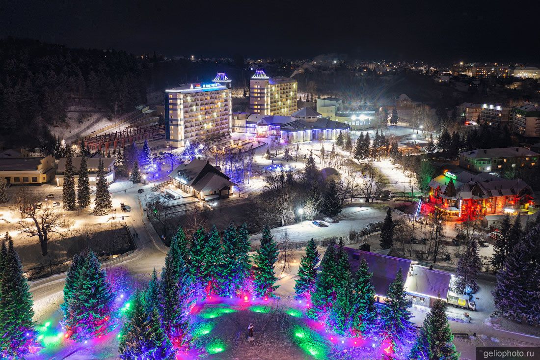 Курортная зона Белокурихи зимой с высоты фото