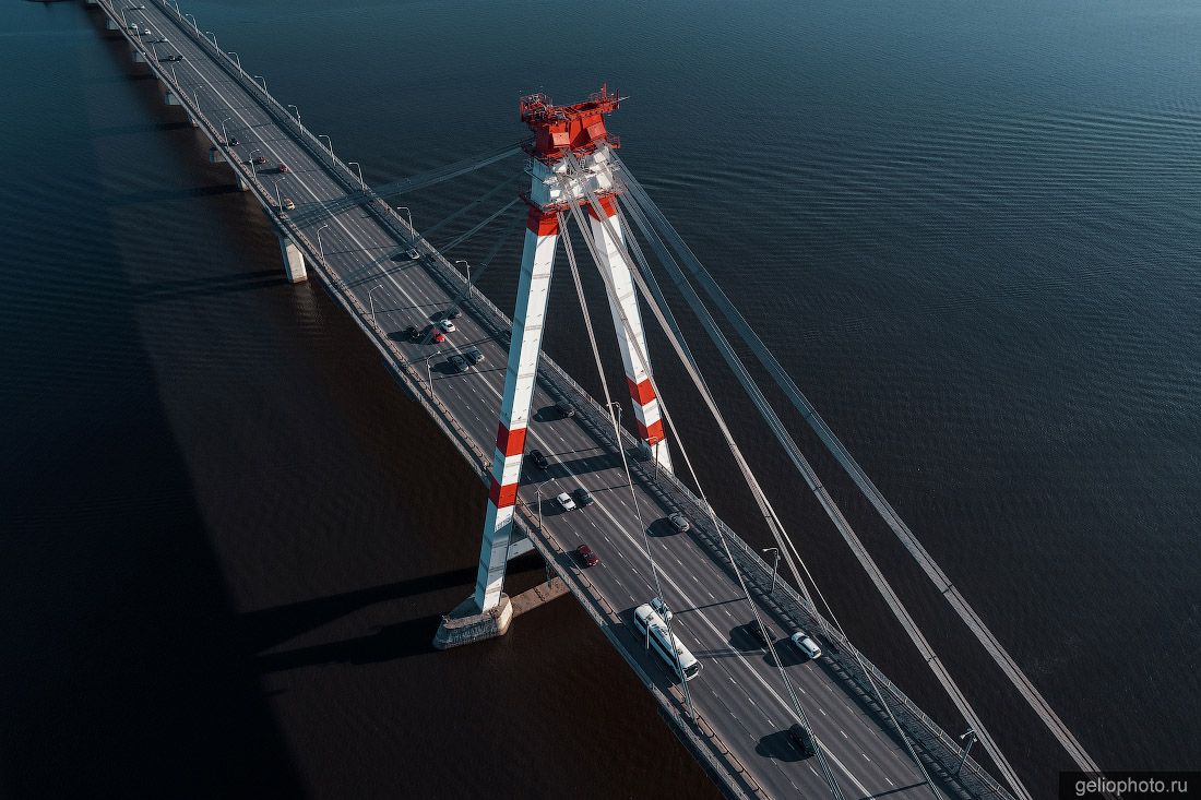 Череповецкий Октябрьский мост с высоты фото