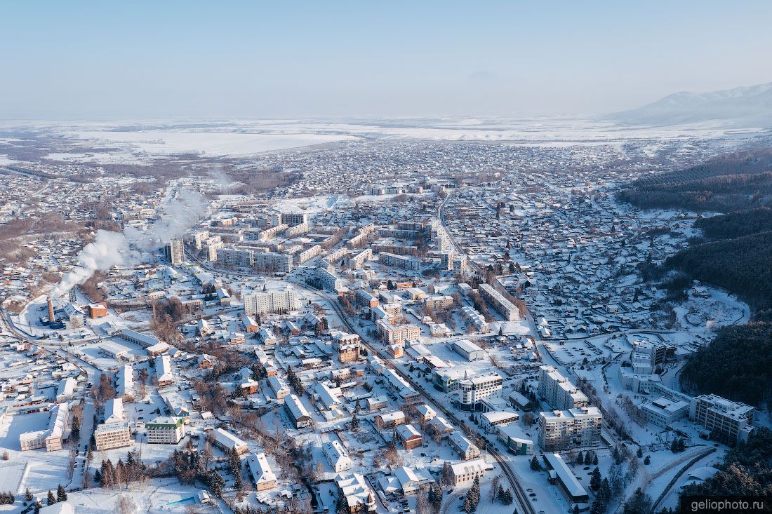Город Белокуриха зимой с высоты фото
