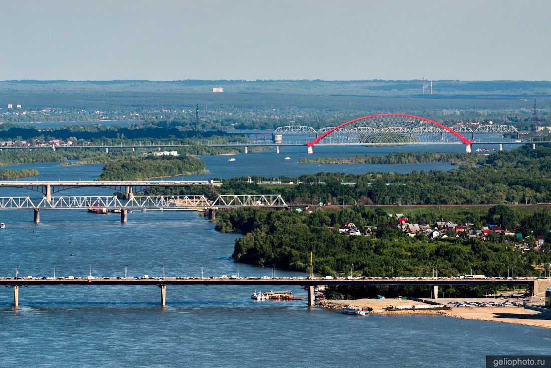 Мосты через Обь в Новосибирске фото