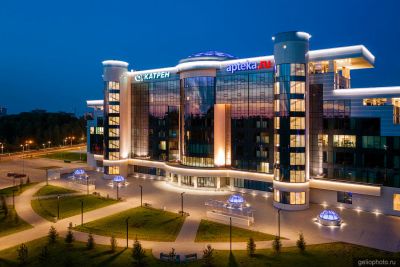 Офис Катрен в Кольцово вечером фото