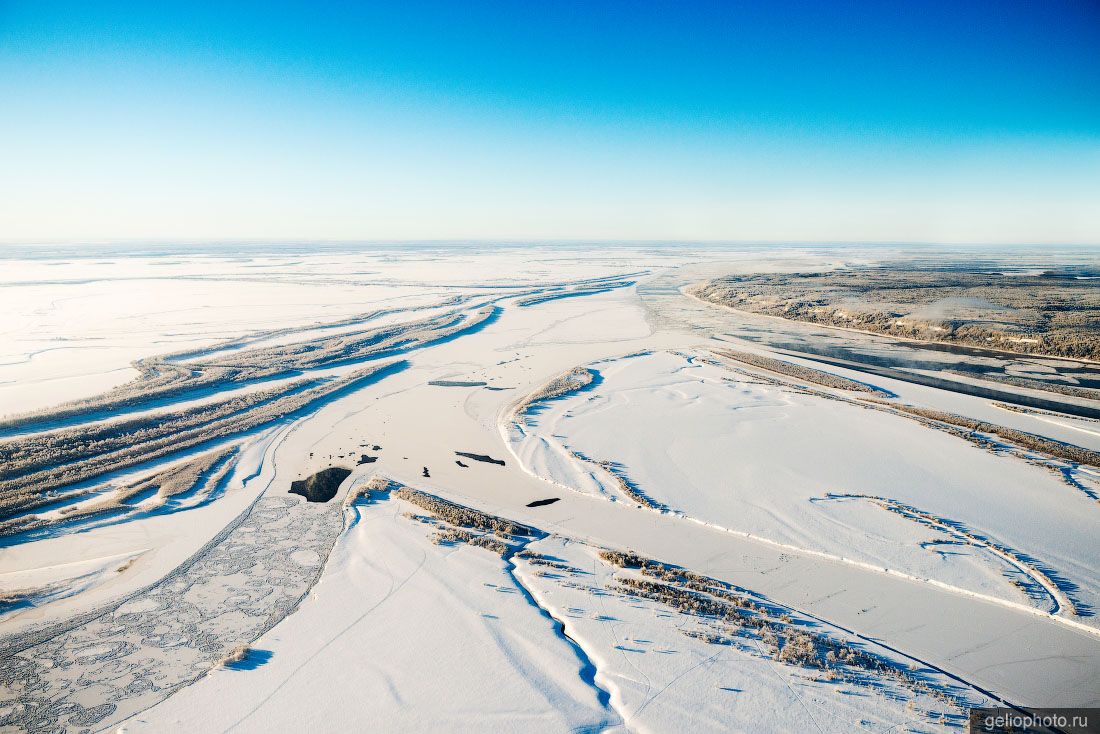 Тундра в ХМАО зимой с высоты фото