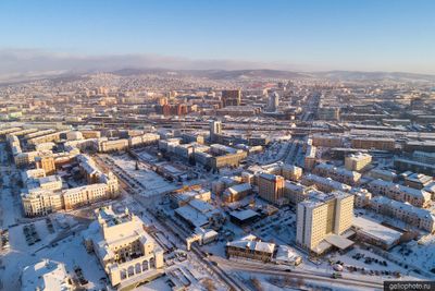 Улица Ленина в Улан-Удэ с высоты фото