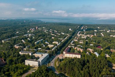 Морской проспект в Новосибирском Академгородке с высоты фото