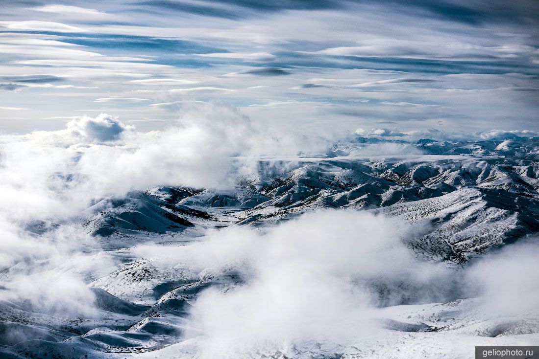Север Камчатки зимой с высоты фото