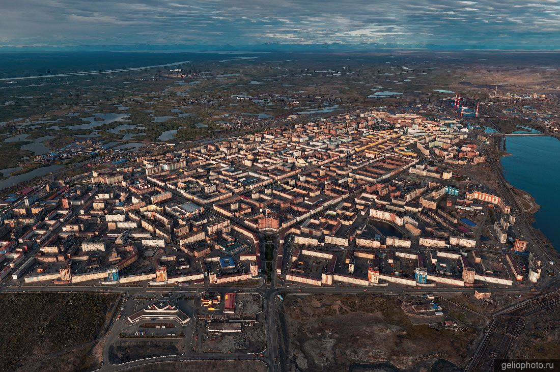 Норильск с высоты птичьего полёта фото