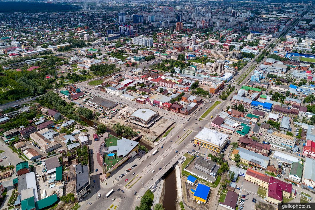 Проспект Ленина в Барнауле с высоты фото