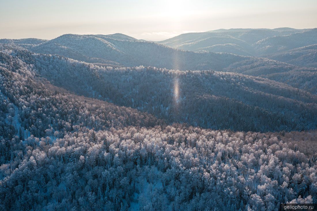 Природа Алтайского края с высоты зимой фото