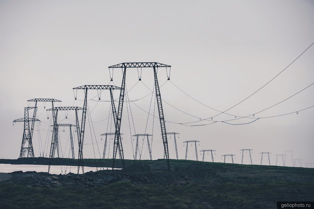 Опоры ЛЭП Мутновской ГеоЭС фото