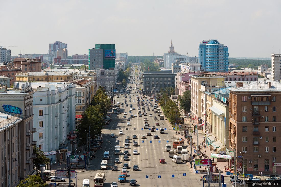 Проспект Ленина в Челябинске с высоты фото