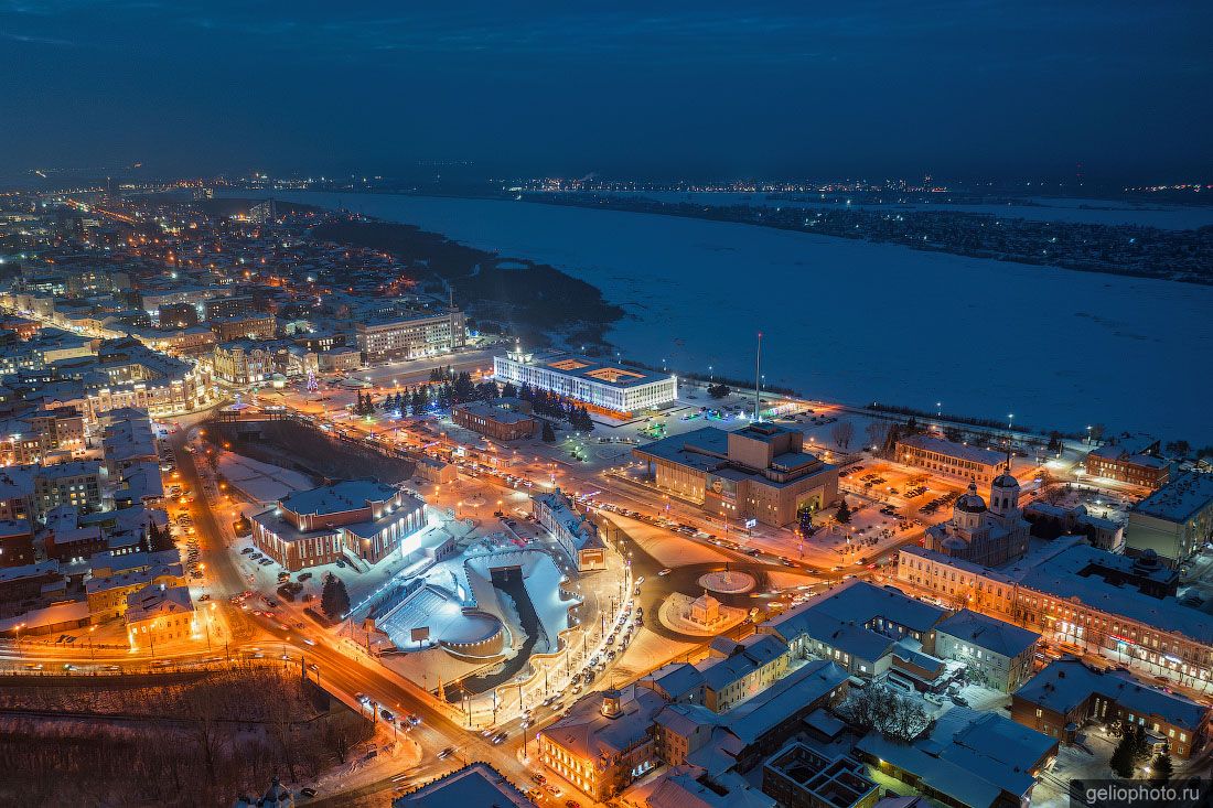 Площадь Ленина в Томске с высоты фото