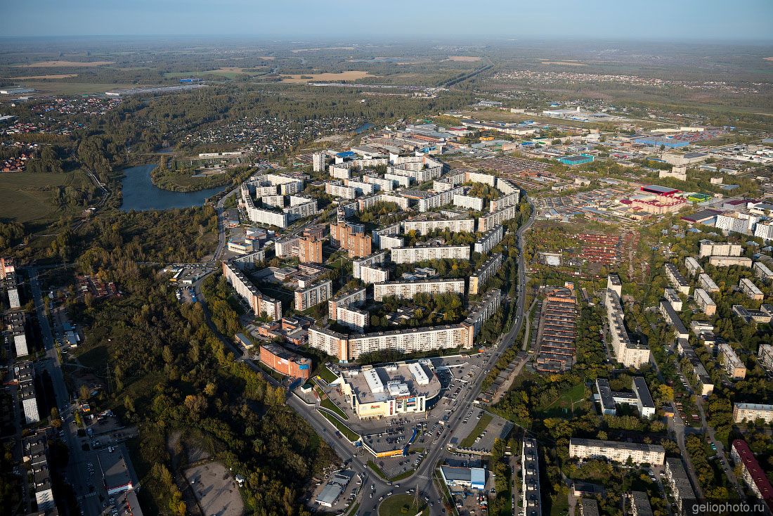 Микрорайон Снегири в Новосибирске с высоты фото