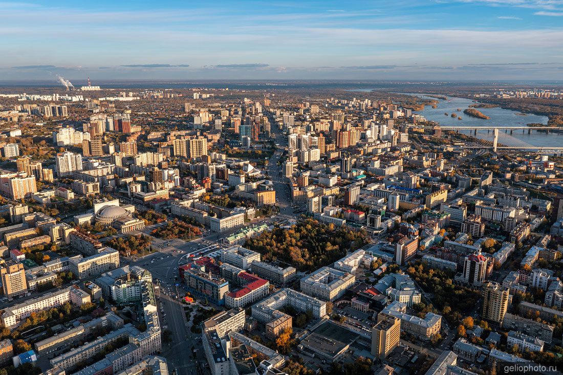 Центр Новосибирска с высоты фото
