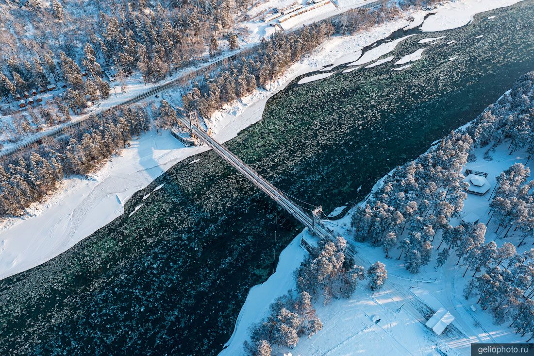 Мост на Бирюзовую катунь с высоты фото