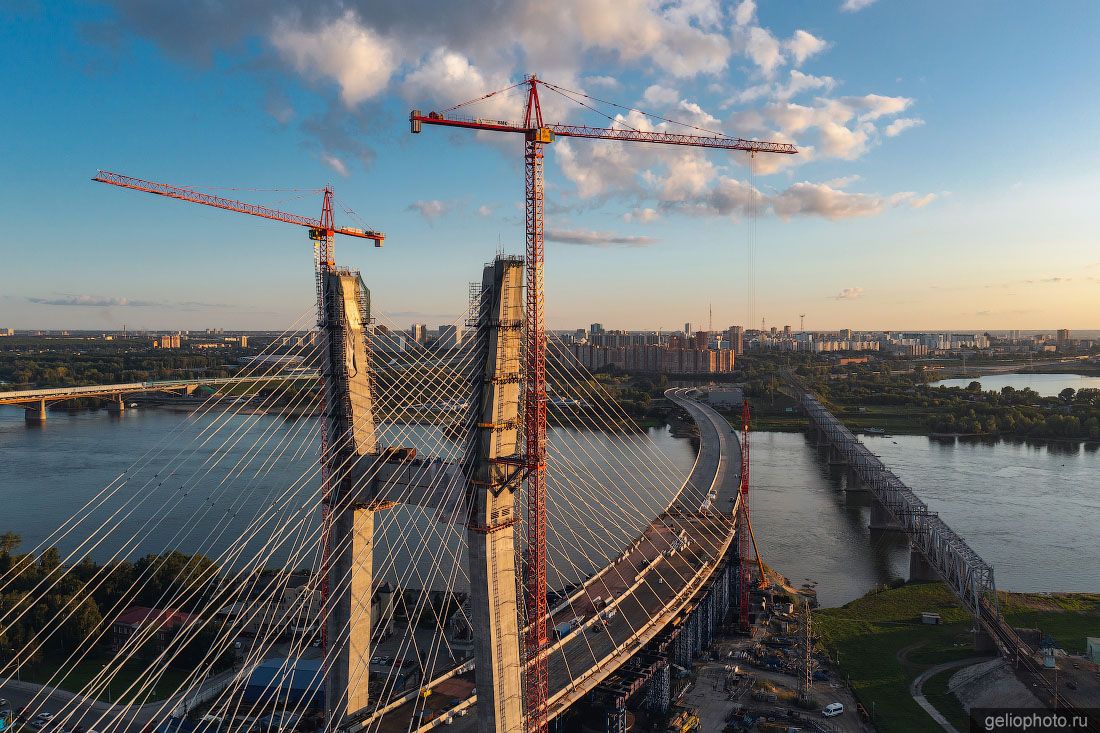 Центральный мост в Новосибирске с высоты фото