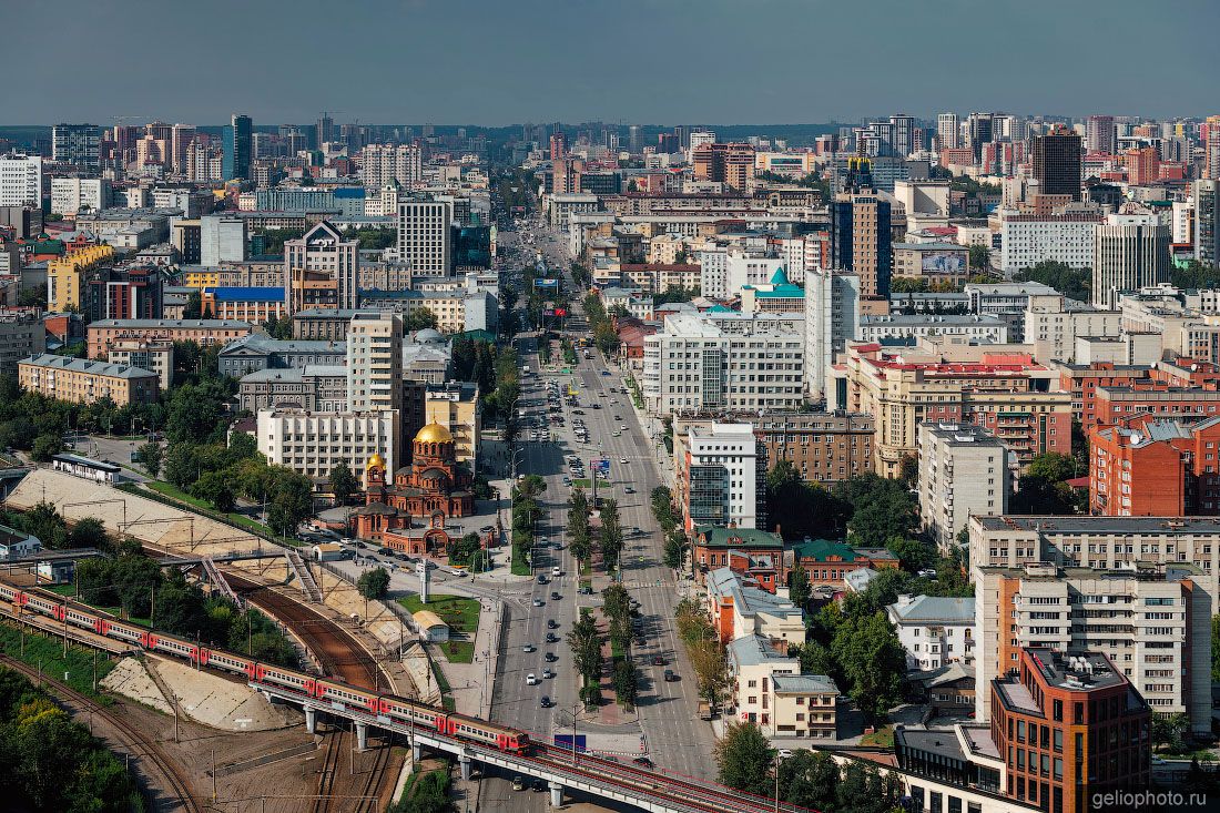 Красный проспект в Новосибирске с высоты фото