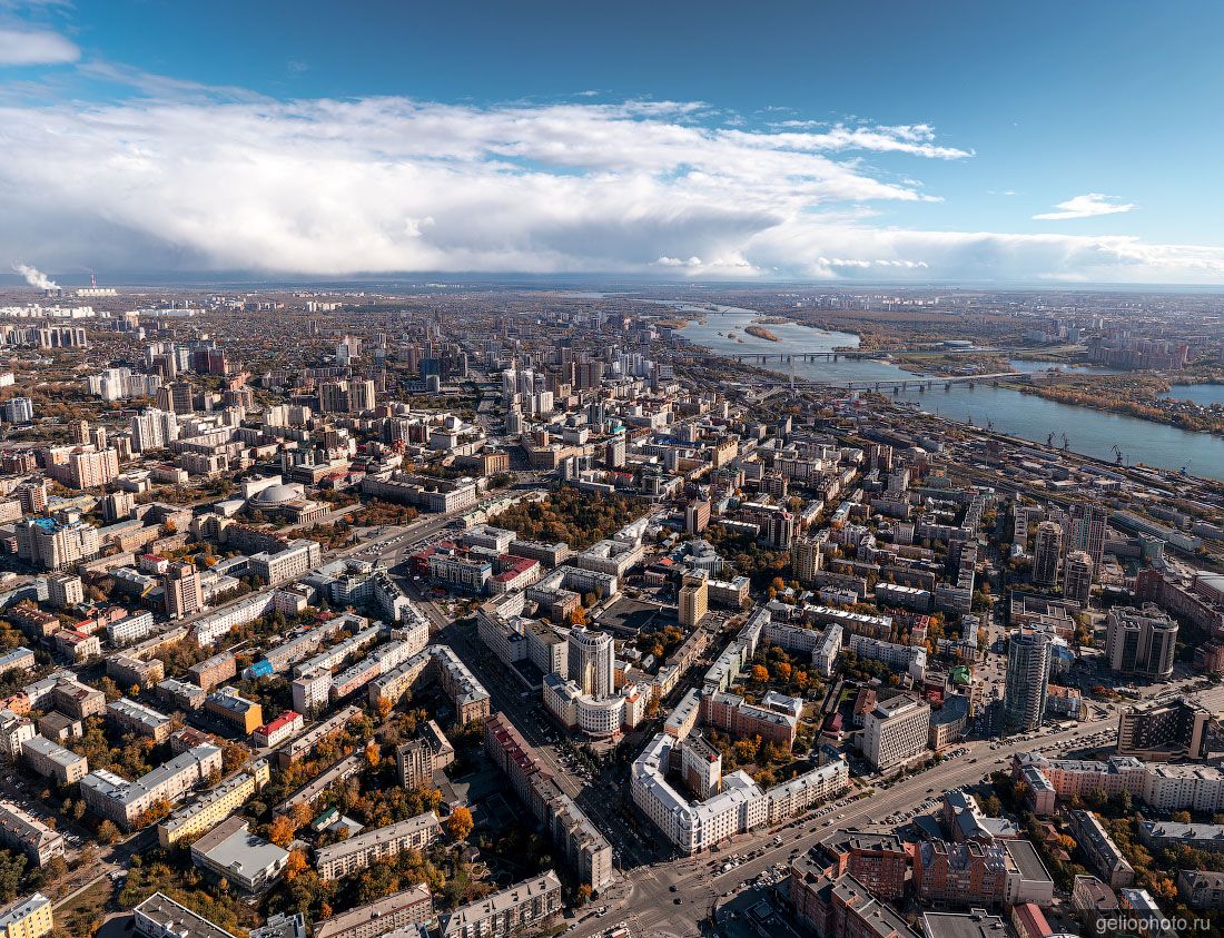 Центр Новосибирска с высоты фото