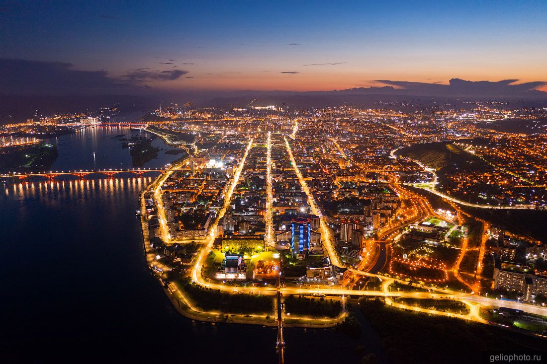 Ночной Красноярск вид сверху фото