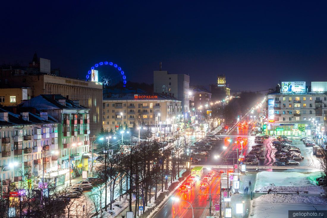 Комсомольский проспект в Перми зимой фото
