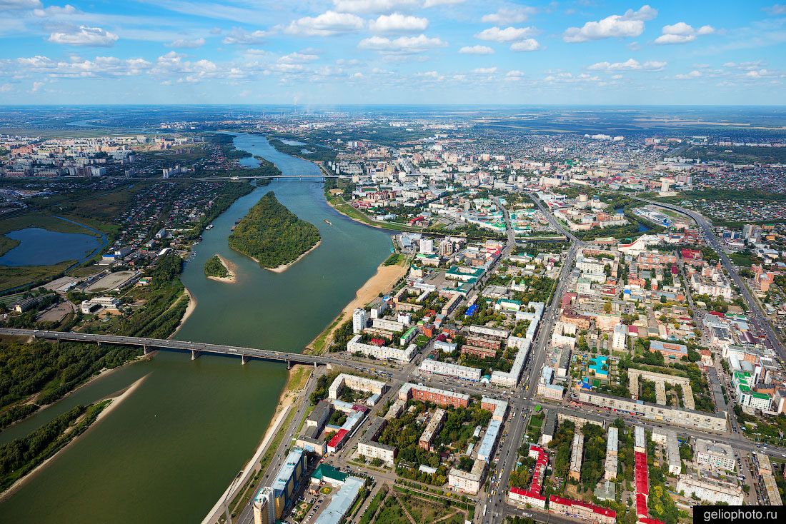 Летний Омск с высоты птичьего полёта фото