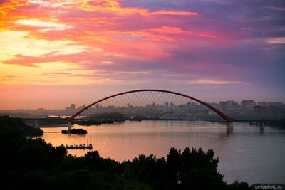 Бугринский мост через Обь в Новосибирске фото