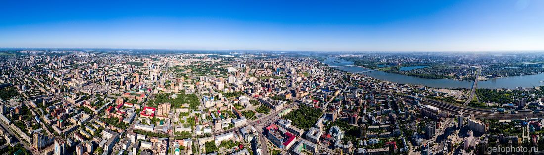Панорама летнего Новосибирска с высоты фото