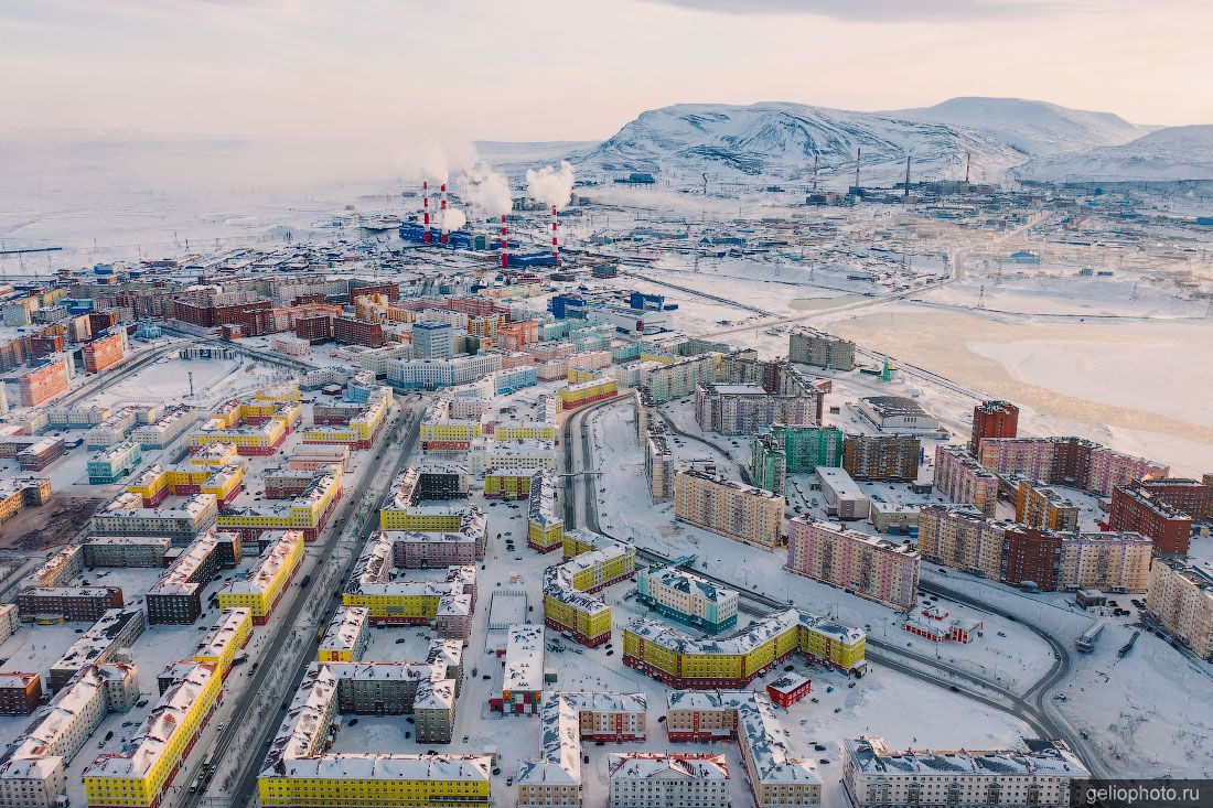 Норильск с высоты зимой фото