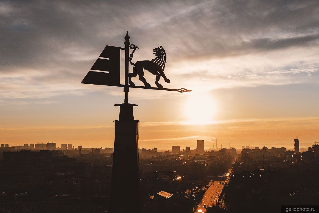 Лев на флюгере в Красноярске фото