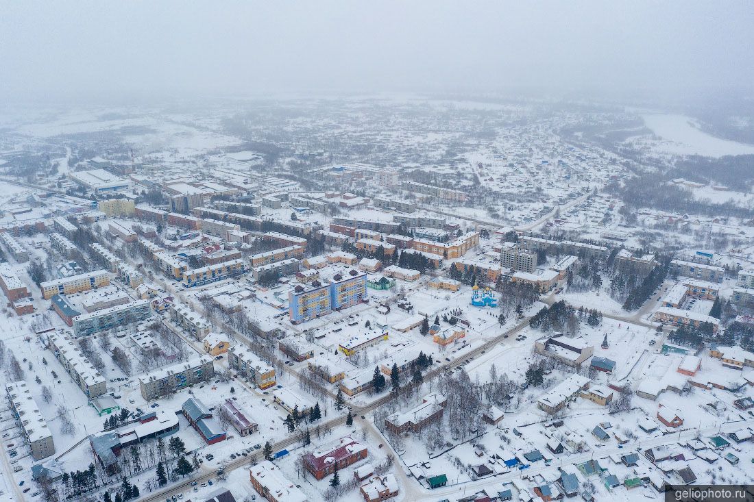 Мыски зимой с высоты фото