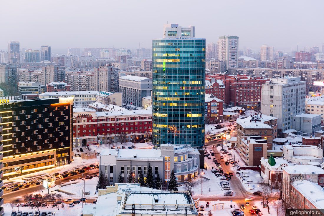 БЦ Кобра в Новосибирске зимой фото