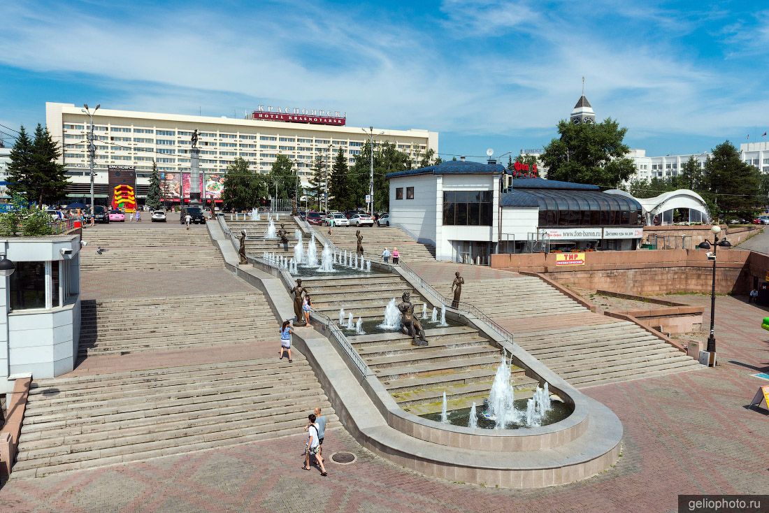 Фонтан Реки Сибири в Красноярске фото