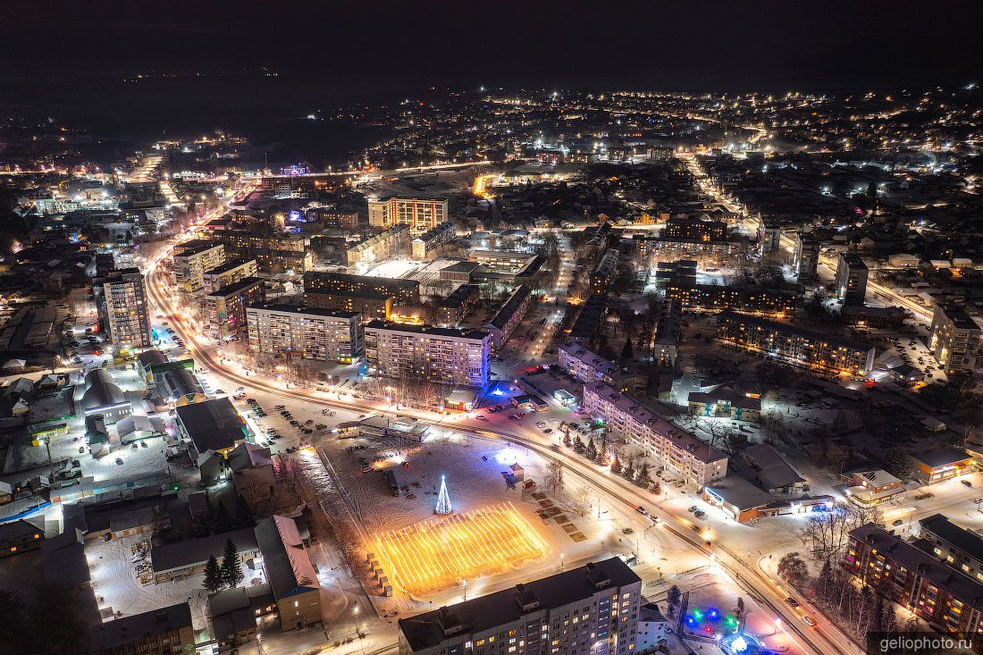 Советская улица в Белокурихе вечером фото
