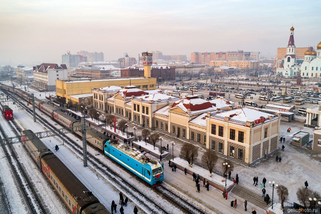 Железнодорожный вокзал Чита с высоты фото