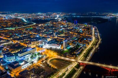 Вид сверху на центр Красноярска фото