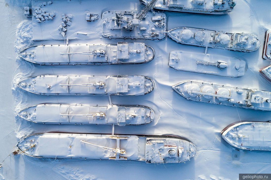 Салехардский порт с высоты зимой фото