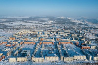 Киселёвск зимой с высоты фото