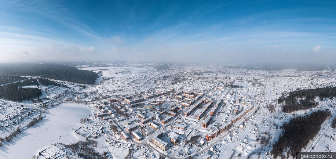 Панорама посёлка Яшкино с высоты фото