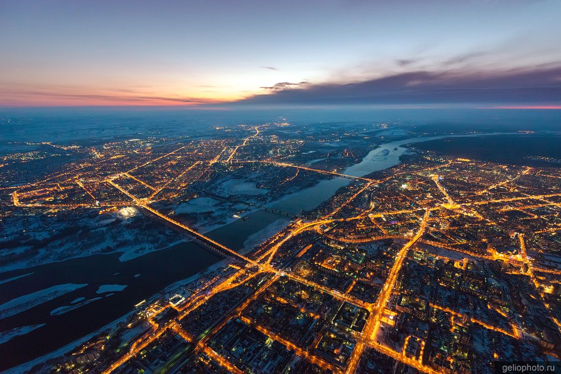 Новосибирск вечером с высоты фото