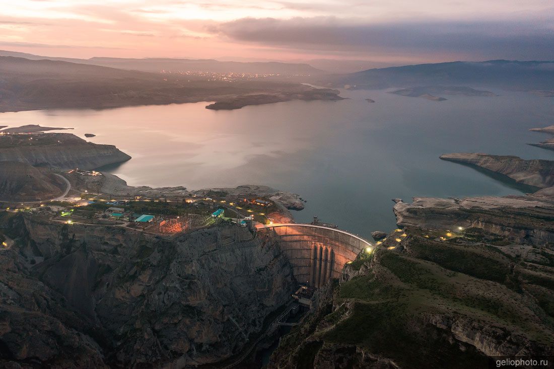 Чиркейская ГЭС с высоты фото