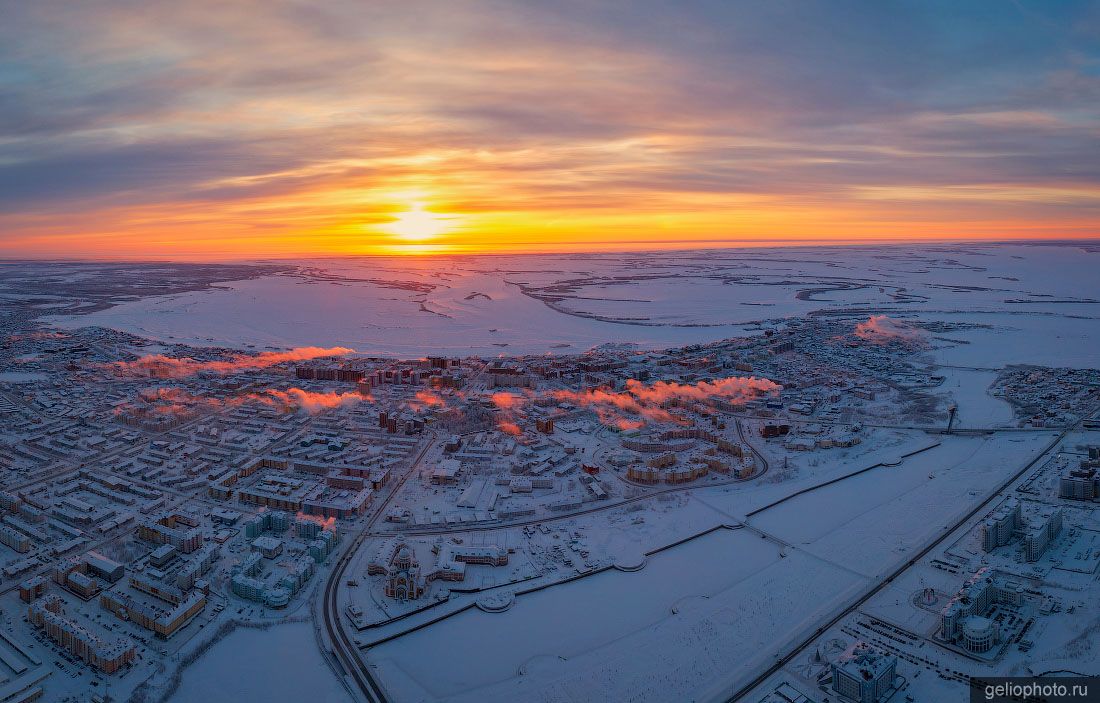 Салехард на закате с высоты фото