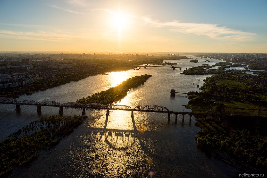 Комсомольский ЖД мост в Новосибирске фото
