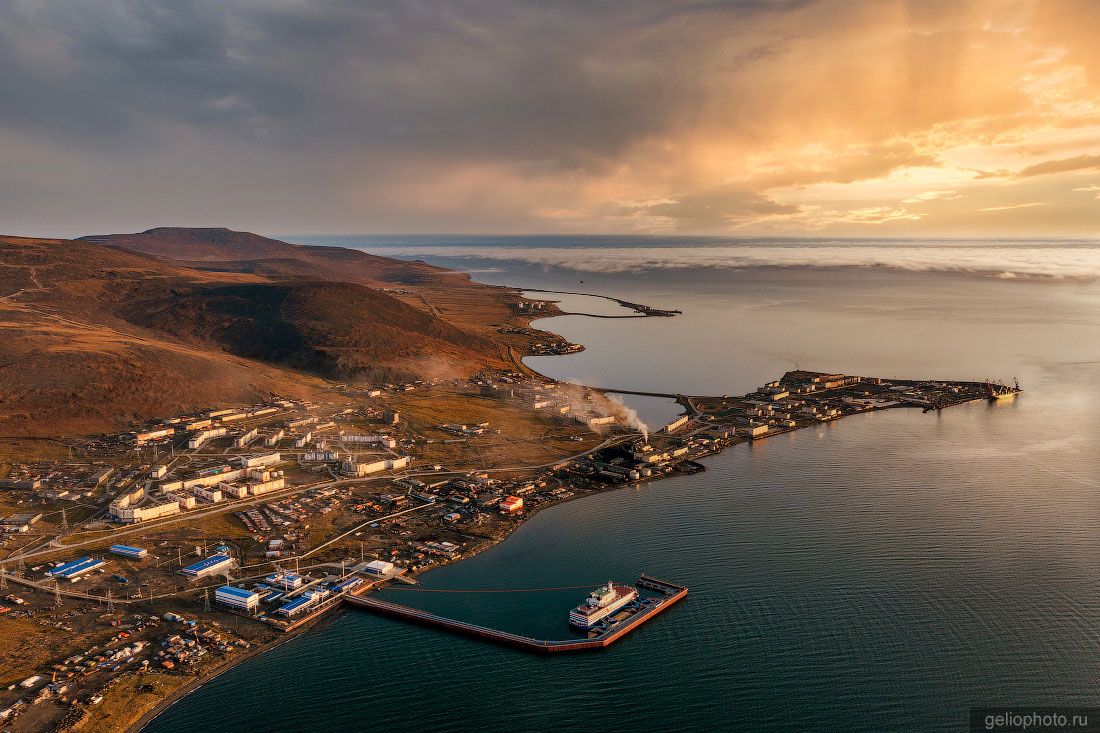 Вид сверху на Певек фото