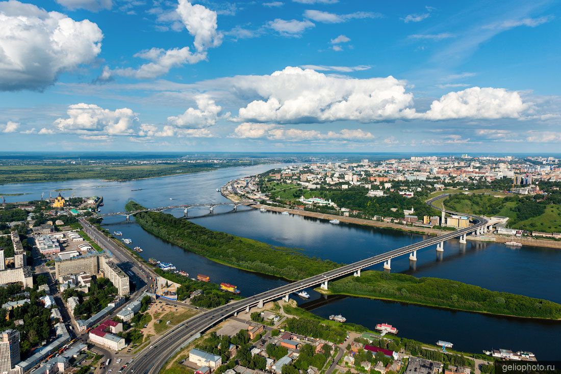 Метромост через Волгу в Нижнем Новгороде фото