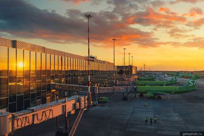 Самолёты S7 в аэропорту Новосибирска фото